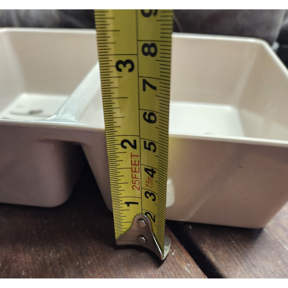 Melamine 3 Section Divided Serving Tray Cream Brown Botanical Branch‎ 12x6x2 - Picture 6 of 6